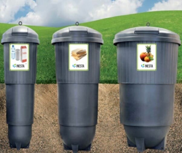 Semi-underground waste collection system