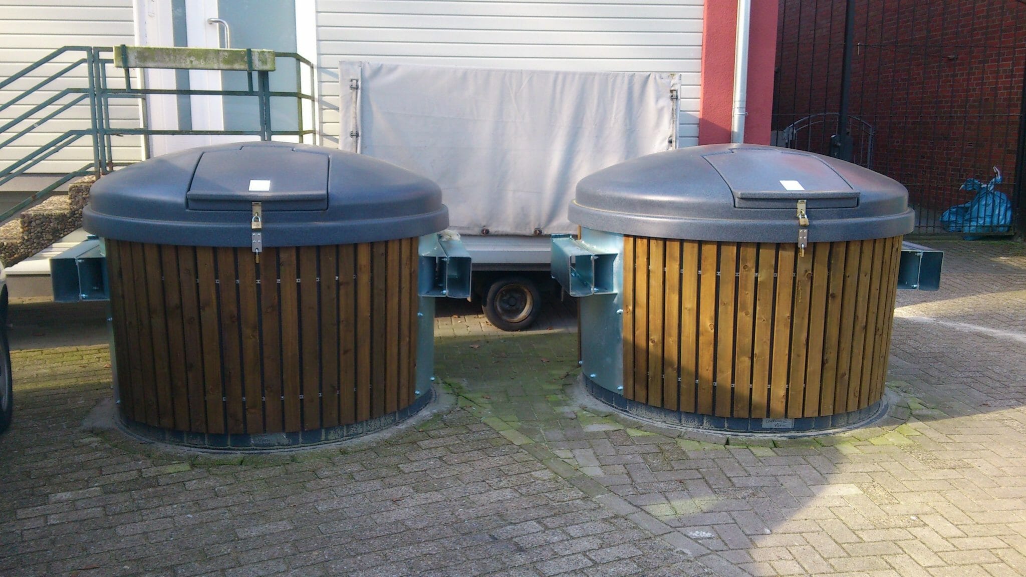 Front loading containers