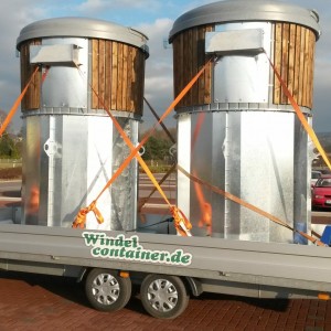 Front loading containers
