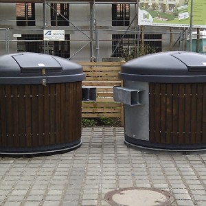 Front loading containers